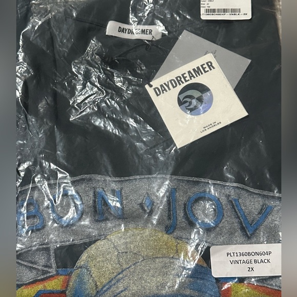Daydreamer Bon Jovi 1989 Tour Tee Vintage Black Sz 2X NEW NWT Band Tee Revolve - Picture 5 of 7